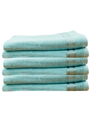 Ramraj Cotton Premium Soft & Absorbent Terry Hand Towel 900 Gsm (Blue) - Pack Of 6