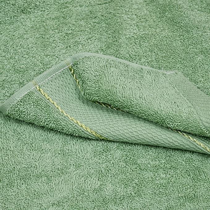 North Field Bath Towel 1000 Gsm | Extra Soft & Absorbent, Durable Bath Towel (Blue & Dark Green) - Set Of 2