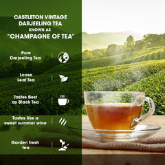 Goodricke Combo Pack - Castleton Vintage Darjeeling Tea + Khaass Assam Tea Pack Of 2 X 250gm, 8.8 Ounce Each | Low Caffeine Loose Leaves