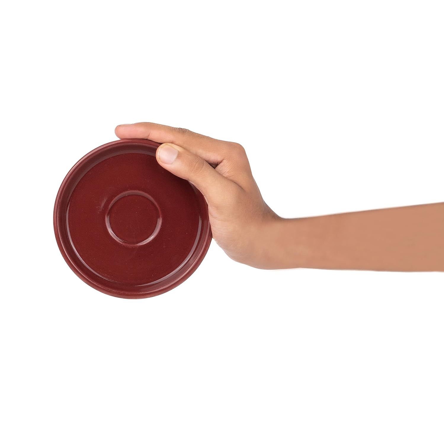 Ceramic Espresso Cup Set Of 2 - 100ml Each, Burgundy | 2 Espresso Cups & 2 Saucers With Glossy Finish - Espresso Cup Ceramic | Espresso Cups Small - Microwave Safe & Dishwasher Safe