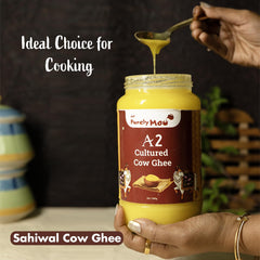 100% Pure A2 Cultured Cow + A2 Cow + A2 Murrah Buffalo & A2 Cultured Buffalo Ghee By AMP Purely Moo | Healthy & Nutrients Pure Combo Desi Ghee | 2 Litre (500ml * 4) 33.8 Ounce | Jar Pack