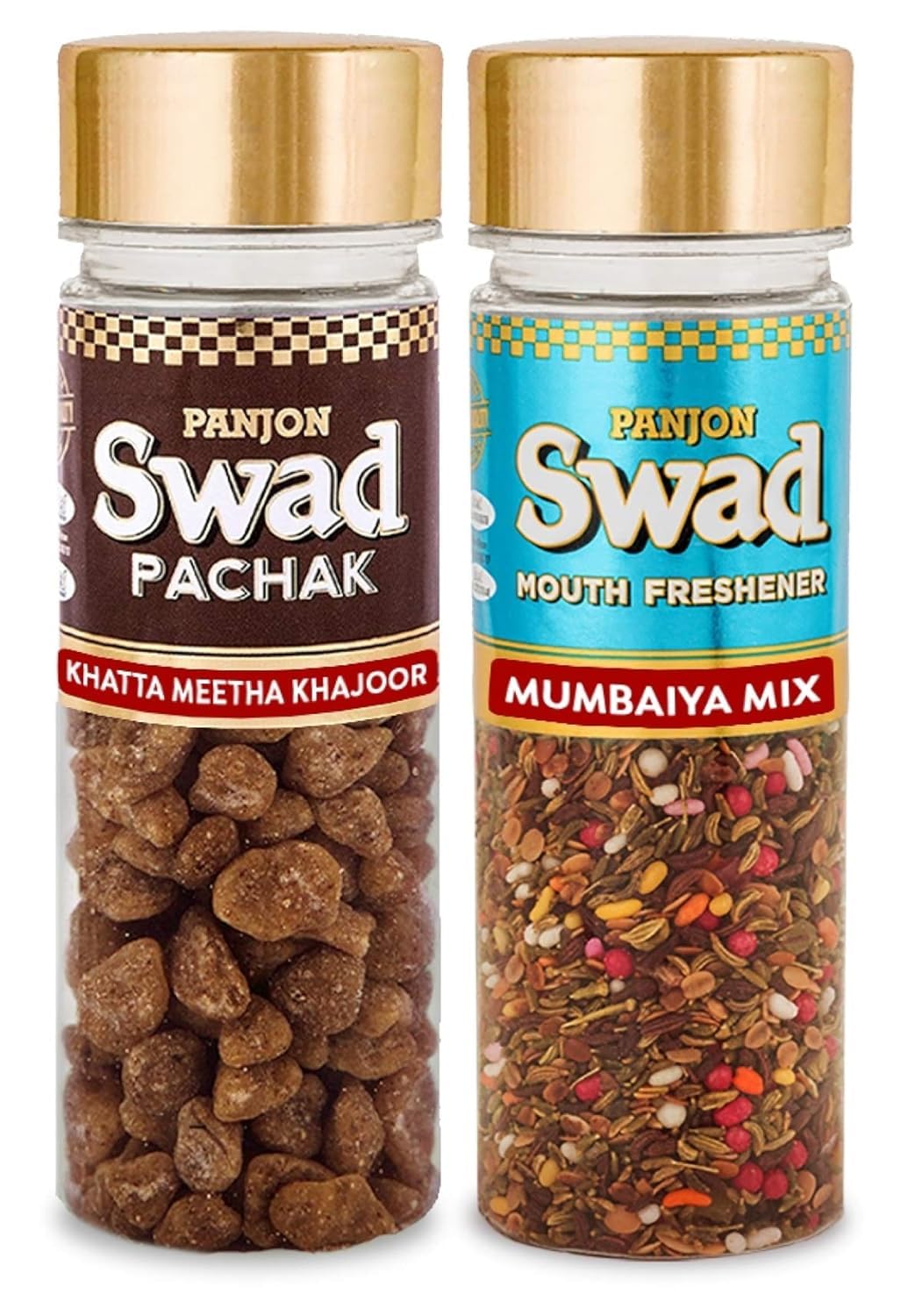 Panjon Swad Khatta Meetha Khajoor & Mumbaiya Mix Mukhwas 520gm, (260gm *2 Bottles)