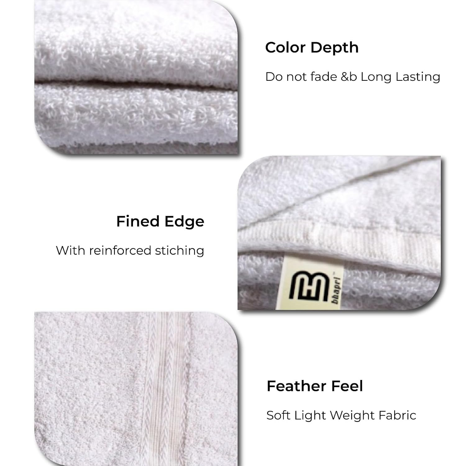 Bhapri Turkish 100% Cotton Luxury Bath Towels 500 Gsm | Lightweight Soft & Absorbent Quick Dry Plush Bathroom Towels (White)