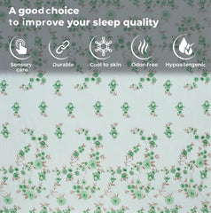 Microfiber Single Bedsheet Set With 1 Pillow Covers (60 X 90 Inches) Green & Brown | Durable & Long-Lasting | 144 Thread Count | Wrinkle Free