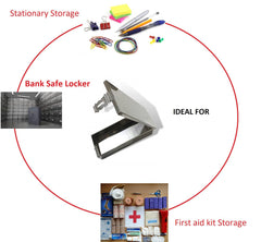 High Grade Stainless Steel Premium Bank Safe Locker Box For Cash Box, Jewellery, Cheque Book, Multipurpose Storage Security Box, Fits In Any Bank Locker Size -12 Inch, Special Feature - Portable