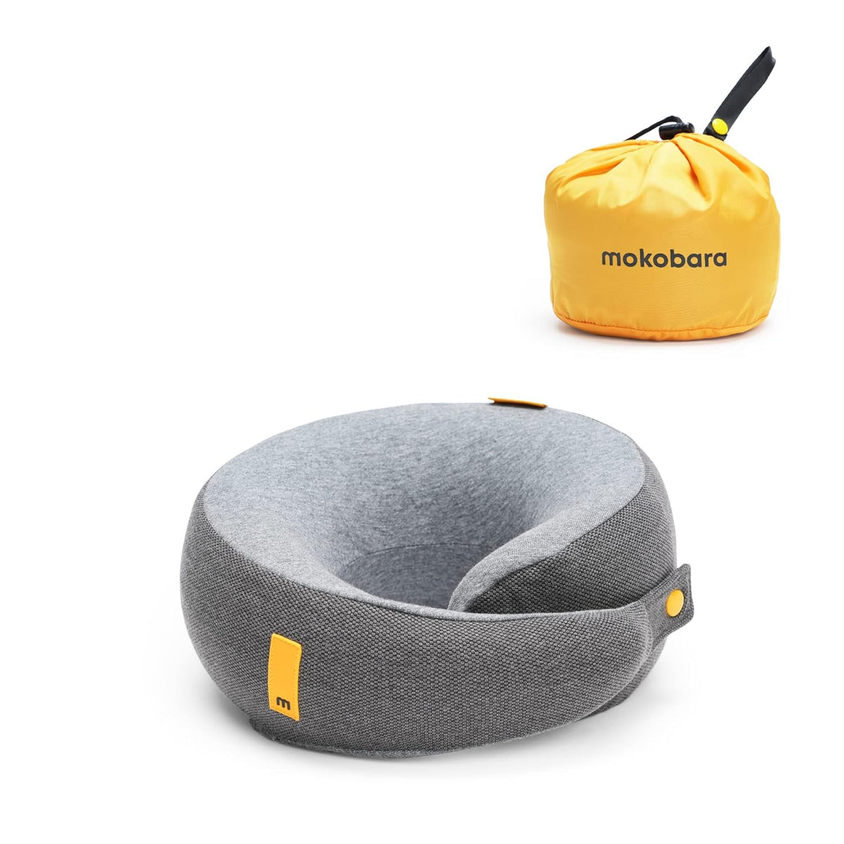 Travel Pillow Pure Memory Foam Neck Pillow, Comfortable Pillow, Gray Color | Breathable Cover, Machine Washable, Airplane Travel Kit, Round Design, Lightweight, Adjustable Pillow