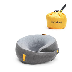 Travel Pillow Pure Memory Foam Neck Pillow, Comfortable Pillow, Gray Color | Breathable Cover, Machine Washable, Airplane Travel Kit, Round Design, Lightweight, Adjustable Pillow