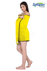 Softspun Microfiber Bath Towel 221 Gsm | Ultra Absorbent Super Soft & Lightweight Quick Drying For Men & Women Daily Use Large Size Towel (Yellow)