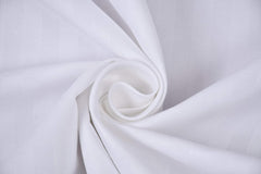 Pure Cotton Satin Stripes Plain King Size Bedsheet For Double Bed With Two Pillow Covers - 90x90 Inches, White | Ideal For Daily Use & Gifting Bedsheet