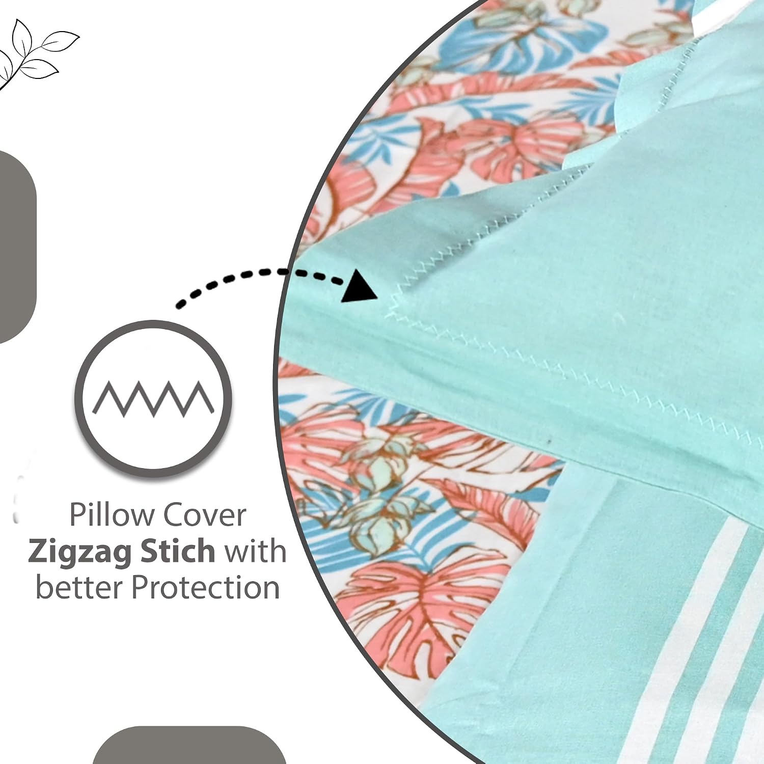 100% Pure Cotton Double Bedsheet For Queen With 2 Pillow Covers - 87 X 100 Inches, Aqua & Red | Soft & Durable For Everyday Use & Bedroom - All Season Comfort