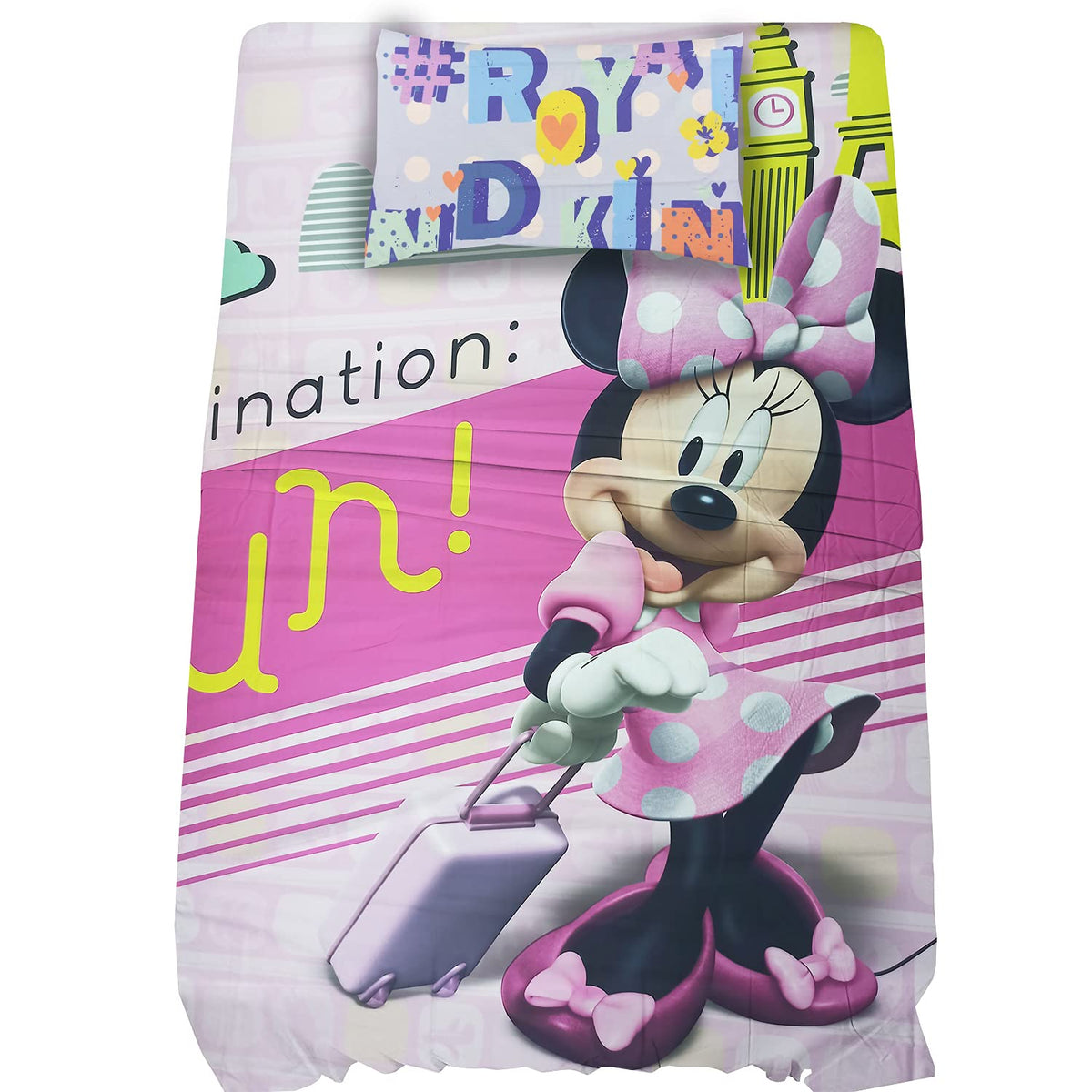 100% Cotton Kids Bedsheet For Single Bed With 1 Pillow Cover - 57 X 88 Inches, Multicolor | Durable & Wrinkle Free - All Season Bedding