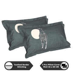 Soft Bedsheet For King Size Bed With 2 Matching Pillow Cover | 106 X 106 Inches, Grey & White | Skin-Friendly Touch & Lasting Comfort - Soft & Breathable