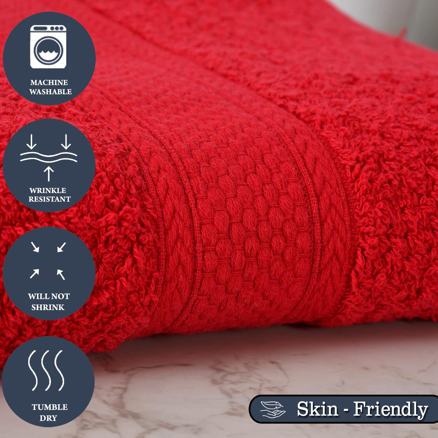 Fresh From Loom Luxury Edition Egyptian 100% Pure Cotton Bath Towel 600 Gsm | High Water Heavy Soft Dual Stitched Bath Towel (Spanish Red)