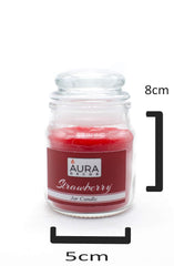 LEMON & STRAWBERRY JAR CANDLE SET OF 2 PARAFFFIN WAX | BURNING TIME 30 HOURS