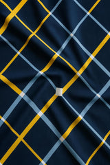 Elastic Fitted Bedsheets For King Size With Two Pillow Cover - 72 X 78 X 10 Inches, Blue & Yellow | Super Soft Premium Brushed Glace Cotton Bedsheet, Breathable & Wrinkle Free