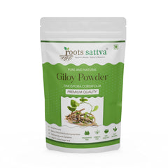 Roots Sattva Giloy Powder, Organic Sustainable Sourced, Immune Boosting, Digestion, Reduces Stress, Immune - Boosting Properties, Help Fight Infections & Prevent Illnesses | 200gm 0.4lbs