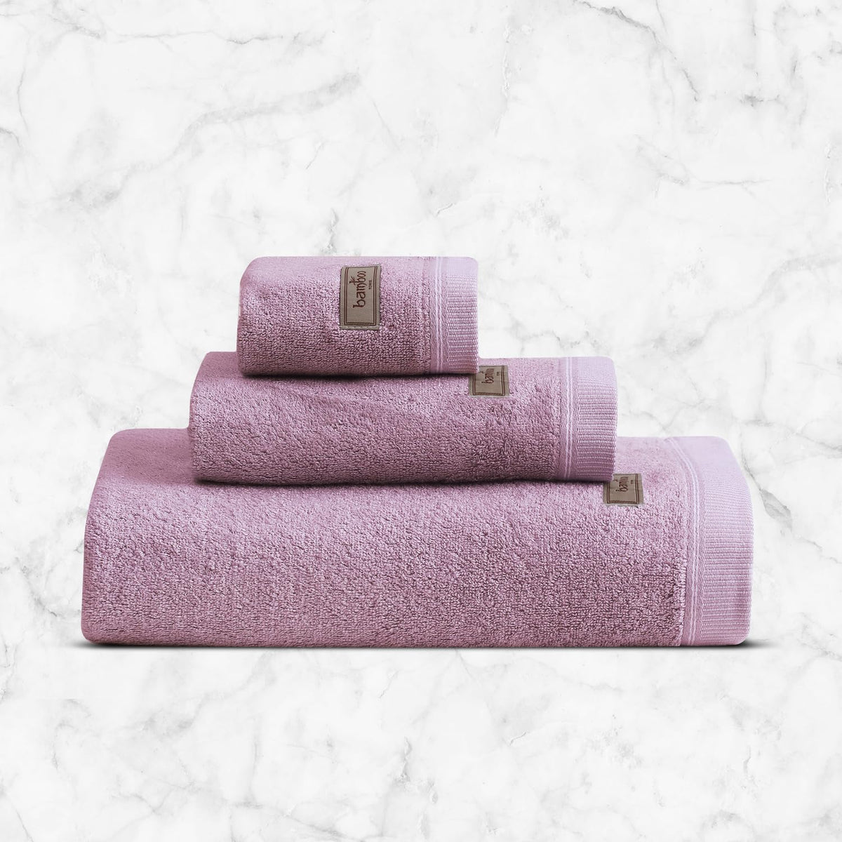Spread Spain Bamboo Towel Bath, Hand & Face Towel 360 Gsm | High Absorbent Super Soft | Hotel Spa Decorative Bathroom Towels | Orchid (Set Of 3)