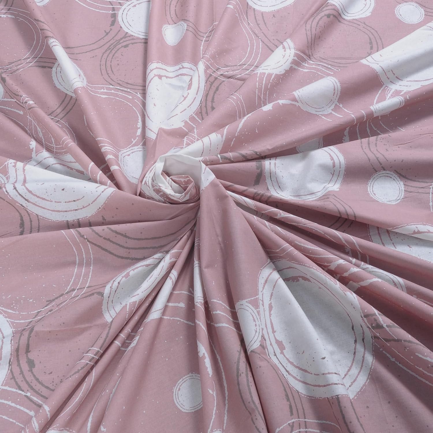Bed Sheet For Double Bed With 2 Pillow Covers - 88 X 96 Inches, Pastel Peach & Off White | Ideal For Bedroom, Guest Room, Home, Daily Use