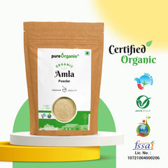 Pure Organio Organic Amla Powder Versatile Amla Powder For Eating & Healthy Hair Nourishment, Vitamin C Rich, Gooseberry Powder Npop Indian Organic Certified | 200gm 0.4lbs