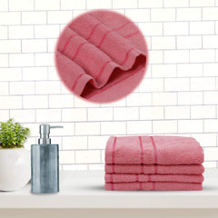 Sassoon Melrose 100% Cotton Hand Towel 800 Gsm | Highly Absorbent, Soft Material Perfect For Daily Use (Blossom) -4 Piece