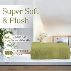 Ambra Linens 500 Gsm Highly Absorbent Towel, 100% Cotton, Soft & Plush, All Seasons Use, Large, Everyday Use, Durable (Summer Green)