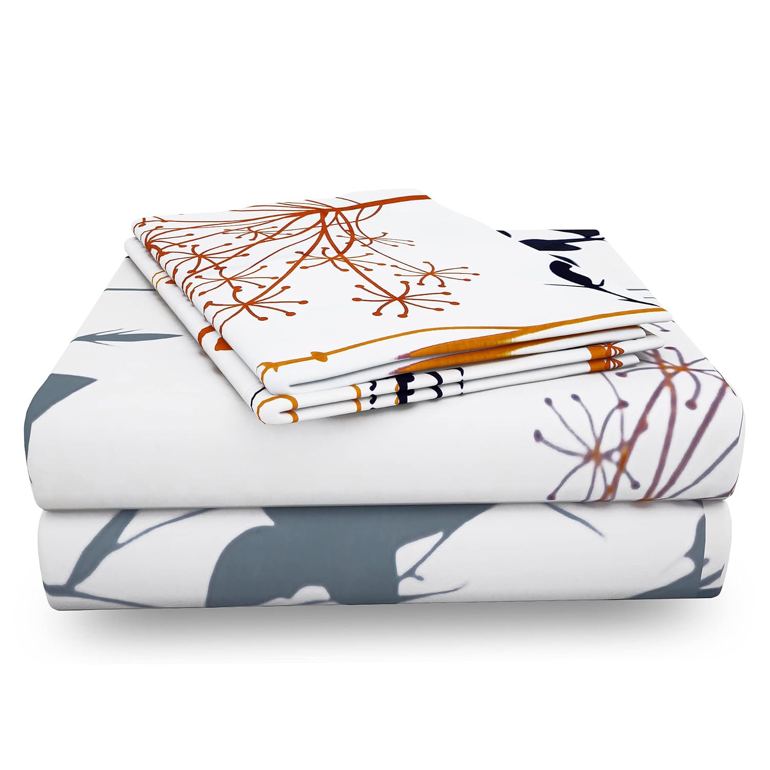 Cotton Double Bedsheet For King Size With 2 Pillow Covers - 108 X 108 Inches, White & Yellow | Perfect For Home Decor & Gifting | 186 Thread Count