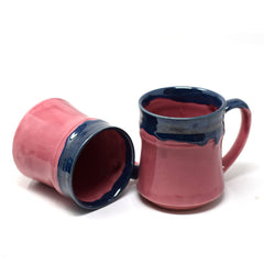 Handcrafted Bubblegum Pink Ceramic Coffee Mug Set Of 2 - 300ml Each | Ceramic Mugs For Coffee, Tea, Milk - Microwave Safe & Dishwasher Safe