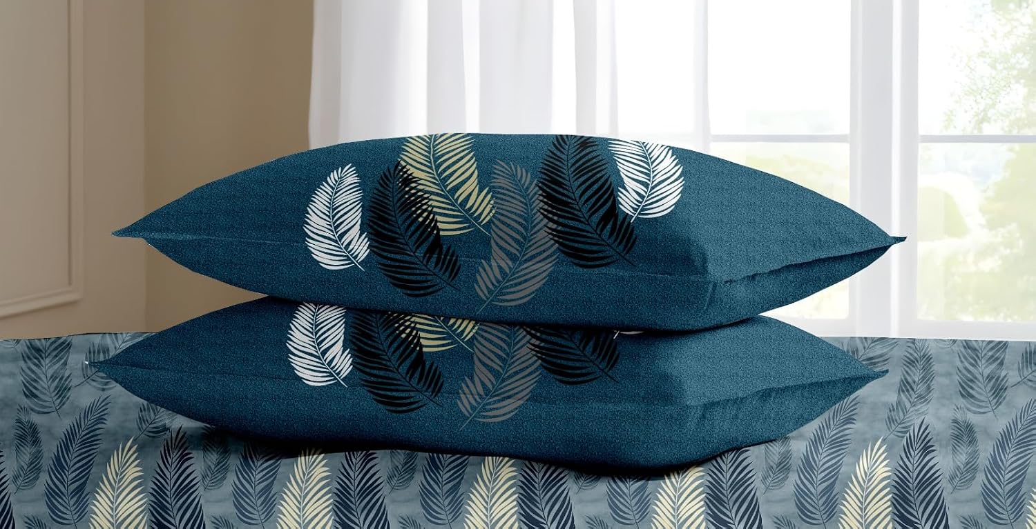 King Size Fitted Bedsheet With 2 Large Pillow Covers - 108 X 108 Inches, Teal | Soft, Breathable & Durable | Wrinkle Resistant