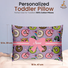 Personalized Pillow For Kids, Super Soft Cotton Kids Cushion - 12 X 18 Inches | Custom Name, For 5 Years Old Kids, Adorable Prints | For Head, Neck Support Baby Pillow - Pillow 08