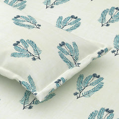 Super King Pure Cotton Bedsheet With 2 Pillow Covers | 108 × 108 Inches, Green | Soft Breathable Floral Design Bedding | Comfortable Sleep All Year