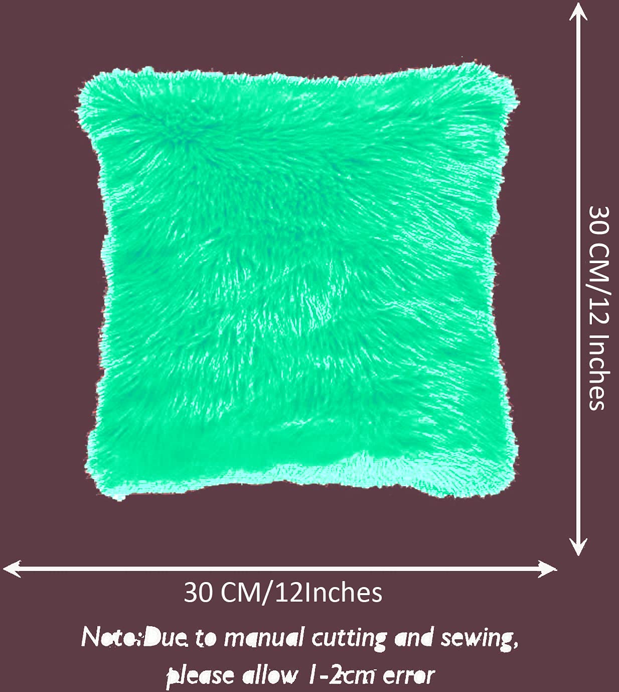 Small Fur Pillow, Cushions For Sofa - Beige, Light Green, White & Black, Standard Size - 12 X 12 Inches | Soft Pillow, Washable, Easy To Clean - Pack Of 4 | Best Pillow - Model 1