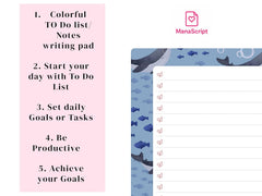 A5 Notes/To Do List Notepad, Beautiful Checklist Pad, Tear-Off Sheets (Whale) Pack Of 1