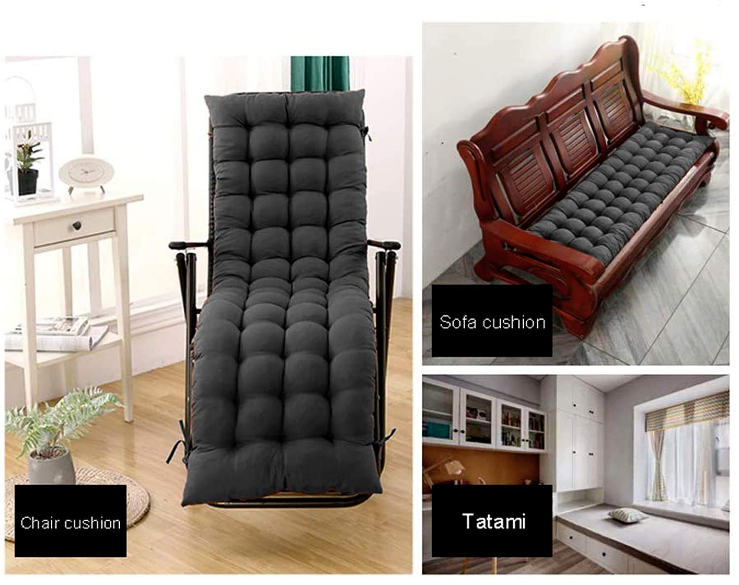 Microfiber Solid Long Chair Cushion, Chair Back Rest Pillow, Black, Size - 45 X 121 Cm | Furniture Cushion, Washable, Versatile Use, Lightweight, Soft & Breathable Fabric - Pack Of 1