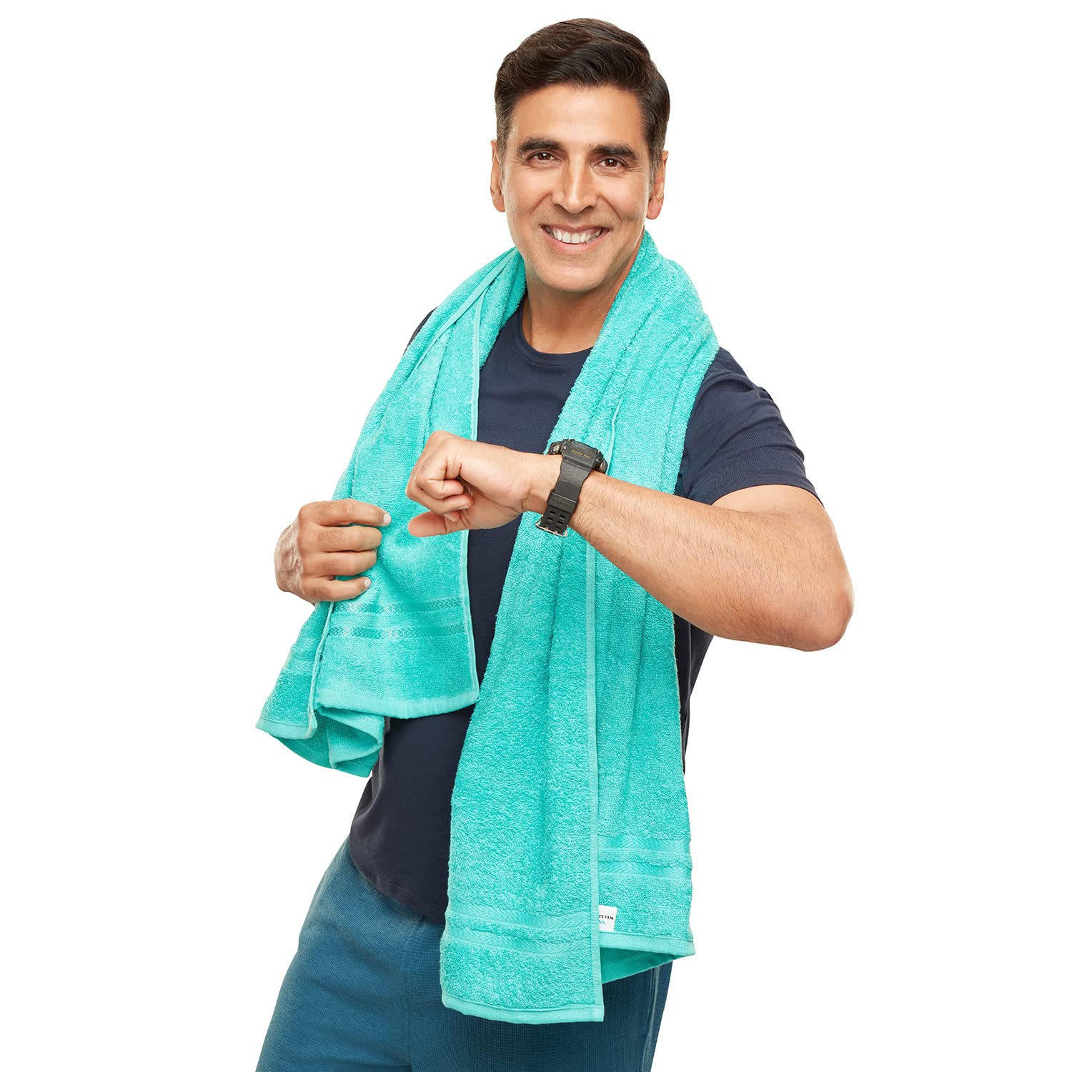 Welspun 100% Cotton Quick Dry Bath Towel 450 Gsm | High Absorbency Super Soft, Fast Drying Bath Towels Large Size (Sea Green)