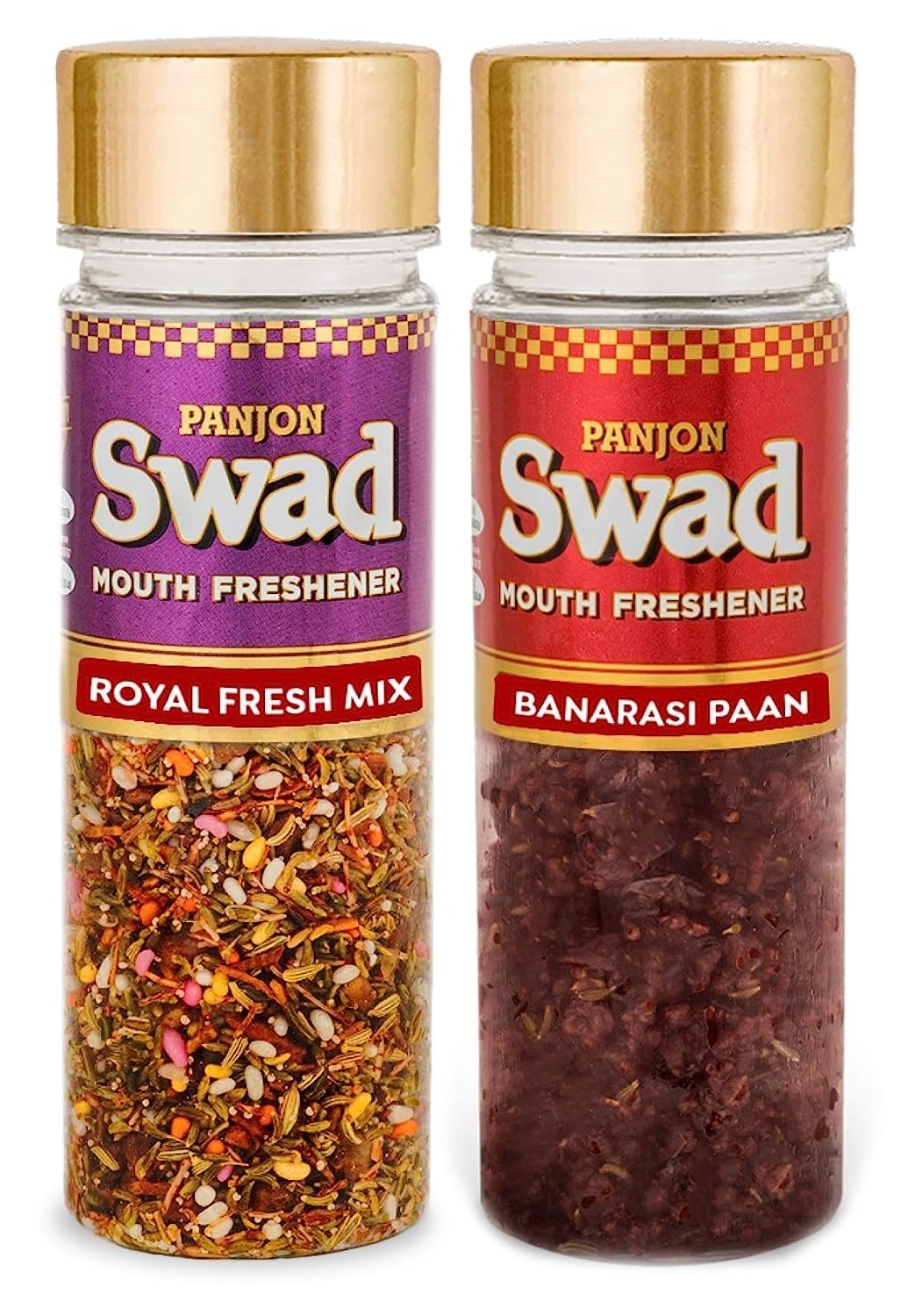 Panjon Swad Royal Fresh Mix & Banarasi Paan Mukhwas 220gm, (110gm *2 Bottles)