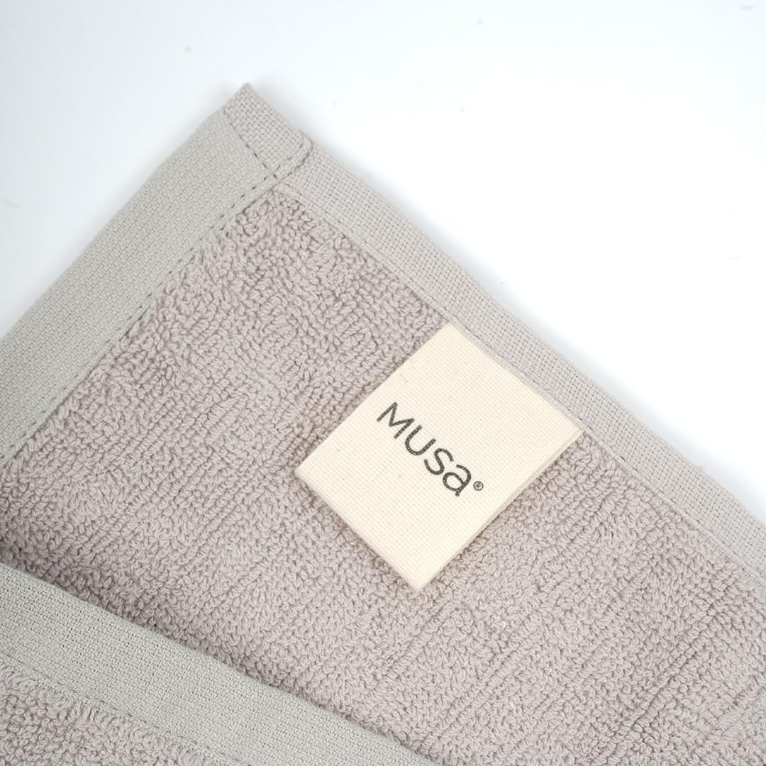Musa Banana Face Towels 400 Gsm | Terry Face Towel With Free Bag | Super Soft & Ultra Absorbent Towels For Facewash (Shadow Grey)- Set Of 4