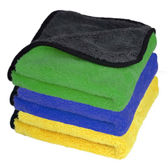 Autofy Multipurpose Microfiber 600 Gsm | Cleaning Towel Microfibre Cloth Highly Absorbent Dust Towels For All Vehicles Bikes Cars Glass Kitchen - Multicolour (Pack Of 3)