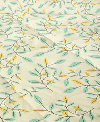 Bedding Set 1 Double Bedsheet, 2 Pillow Covers With 1 Comforter | 90 X 100 Inches, Beige & Green | Perfect For Queen Bed Durable & Wrinkle Free - All Season Bedding