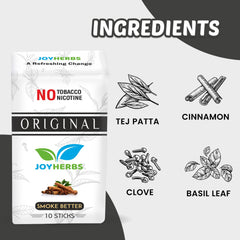 Ayurvedic Herbs Tobacco Alternatives | Non Addictive, Clove, Original & Mix Fruit Flavour Smoke 10 Sticks Each - Tobacco & Nicotine Free