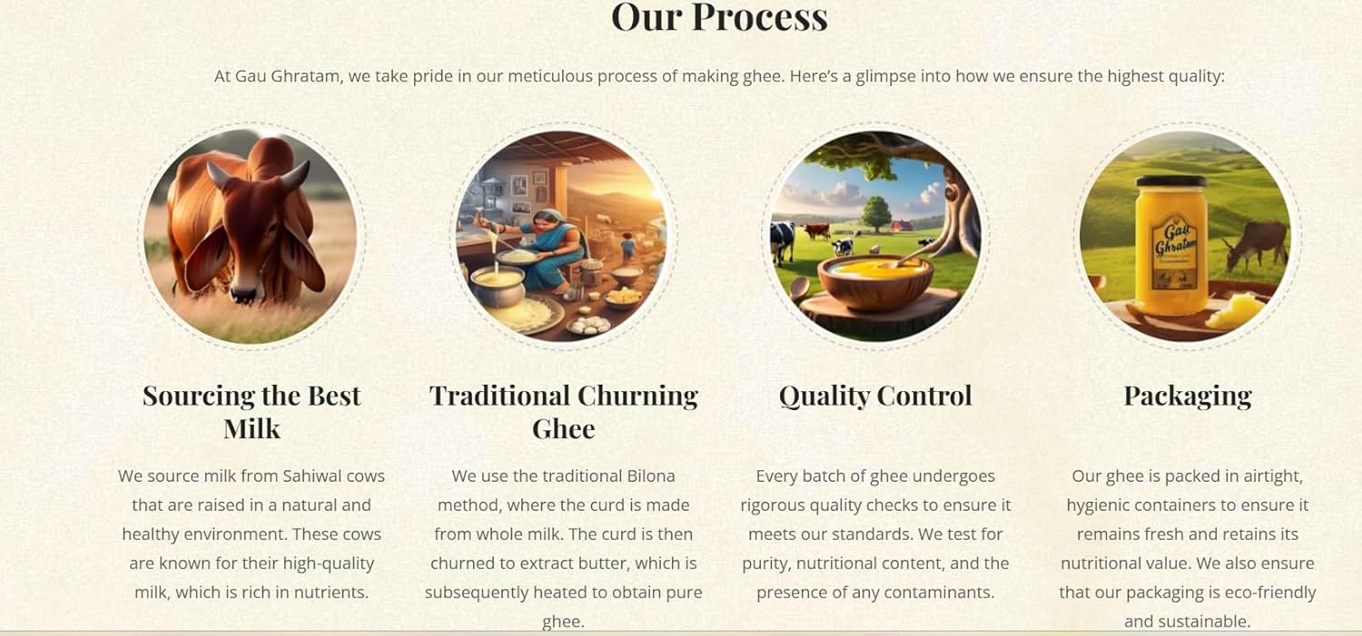 Organic A2 Desi Cow Ghee By Malvas Food | Bilona Method Handmade Pure Nutrients Desi Cow Ghee For Enhance Brain Health | (500ml) 16.9 Ounce | Jar Pack