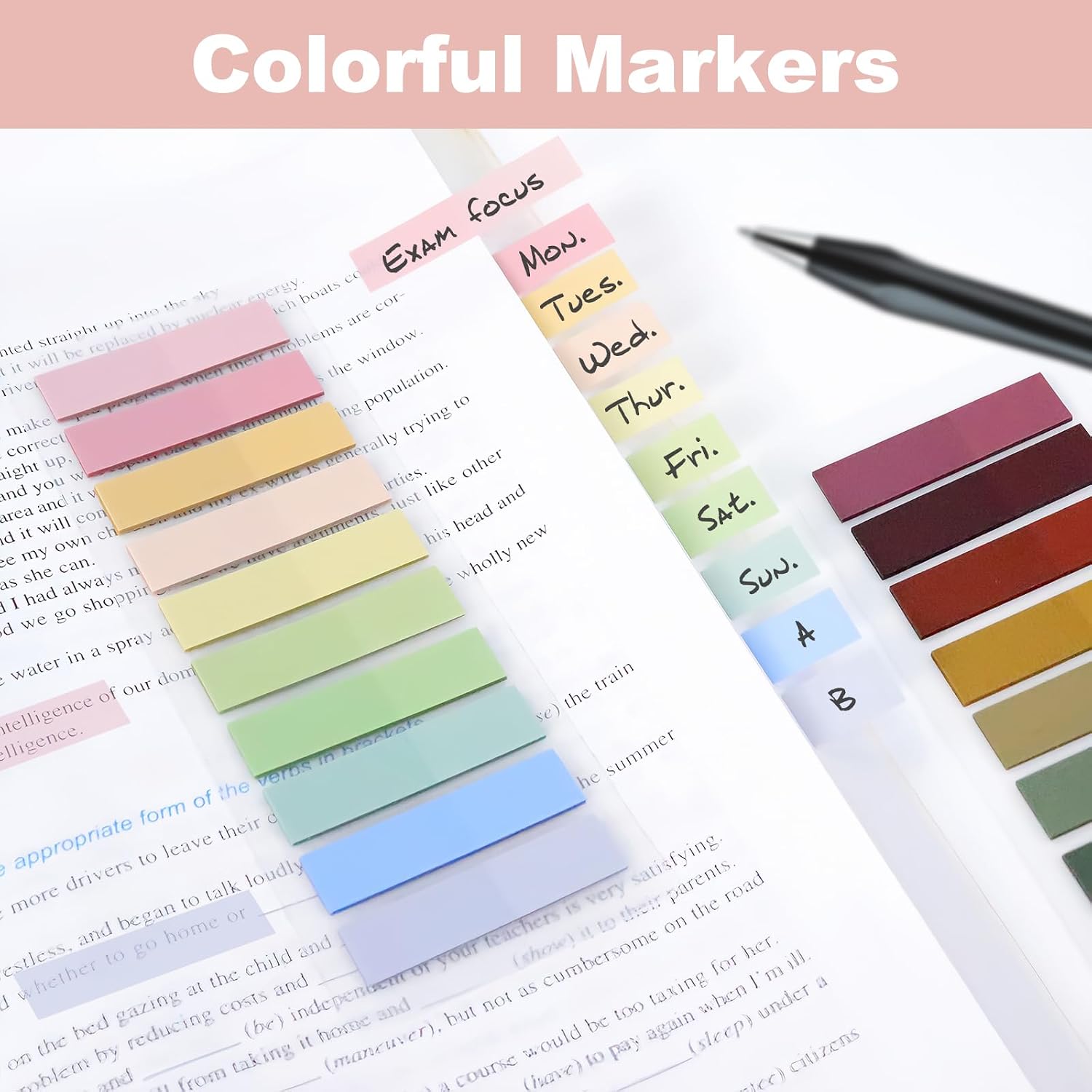 Sticky Notes, Waterproof, Transparent, Removable Adhesive Sticky Notes, Multicolor - 1600 Pcs