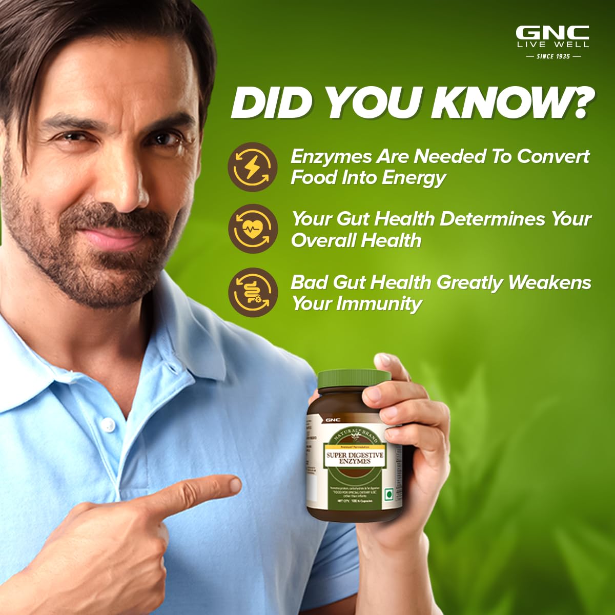 Gnc Super Digestive Enzymes Prebiotics & 11 Potent Enzymes, Reduces Bloating & Gas, Prevents Acidity & Indigestion, Supports Healthy Gut | 100 Veg Capsules, 150gm 0.3lbs