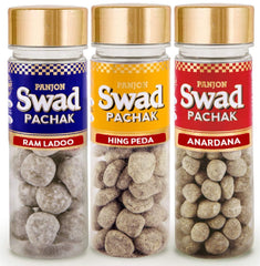 Panjon Swad Anardana Goli + Hing Peda & Imli Ram Ladoo Pachak Candy Mouth Freshners 360gm, (120gm *3) | 3 Bottles
