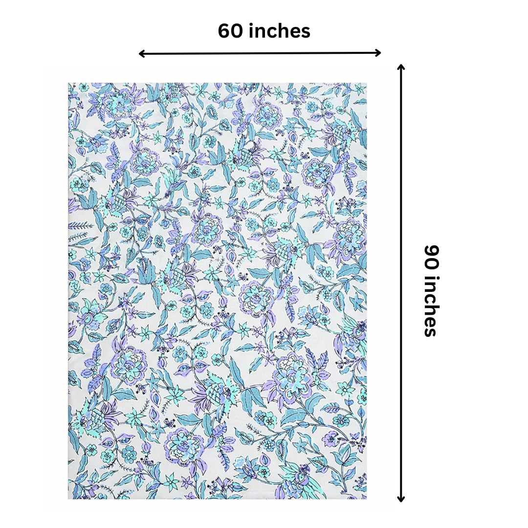 Soft Cotton Single Size Bedsheet With 1 Pillow Cover - 60 X 90 Inches, Cream & Purple | Durable For Everyday Use - All Season Comfort