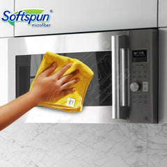 Softspun Microfiber Cleaning Cloths 220 Gsm | Highly Absorbent Lint & Streak Free Multi -Purpose Wash Cloth For Kitchen Window Stainless Steel Silverware (24 Pcs)- Multicolor