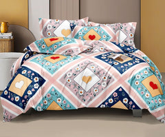 Printed Single Size Bedsheet With 1 Pillow Cover (36 X 78 Inches, Multicolor) | All Around Elastic Fitted Bedsheet | Soft Touch, Wrinkle Resistant, Skin Friendly