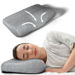 Antara Cervical Pillow For Neck, Back & Shoulder Pain, Dark Grey, Standard Size | Improves Posture & Spinal Alignment | Orthopedic Cushion With 100% Memory Foam & Skin Friendly Cover