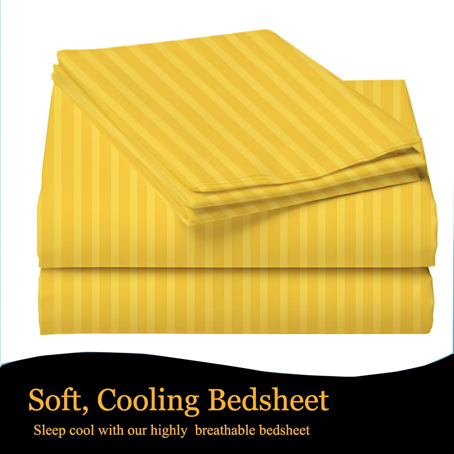Cotton Double Bedsheet With 2 Pillow Cover - 90 X 90 Inches, Yellow | Suitable For All Seasons & Easy To Wash | Bedding Set For Daily Use