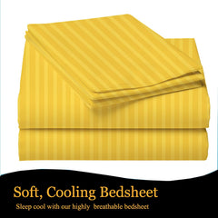1 Double Bedsheet With 2 Matching Pillow Cover - 90 X 90 Inches, Yellow | Comfort Fabric Bedsheet Home, Hotel & Guest House
