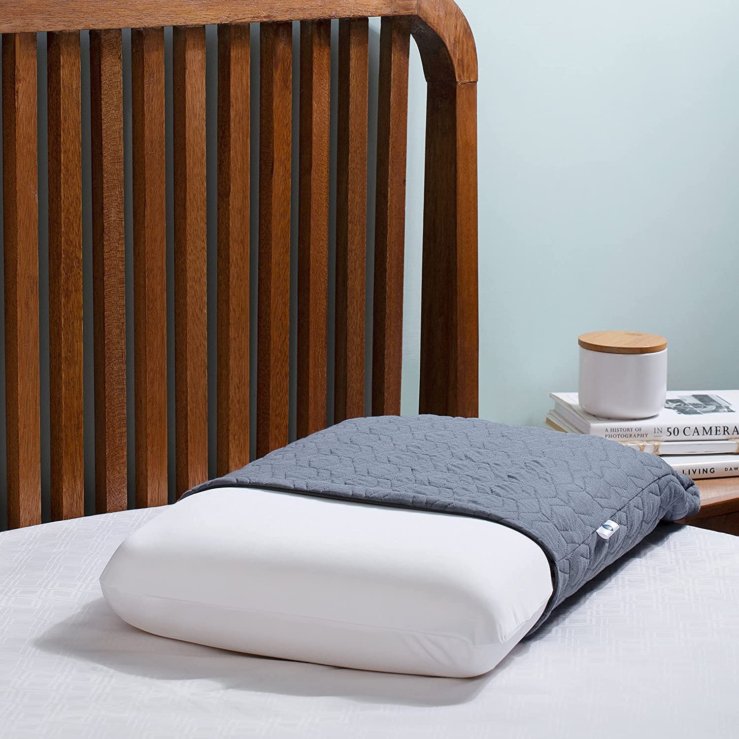 Orthopedic Cooling Gel Memory Foam Pillow, Grey, Large King Size - 27 L X 17 W X 5 H Inch | Neck & Back Support, Bed Pillow For Sleeping With Premium Knitted Fabric Zipper Outer Cover